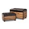 Baxton Studio Marelli Dark Brown Upholstered 2-Piece Wood Storage Trunk Ottoman Set 153-9198 - alternate 1